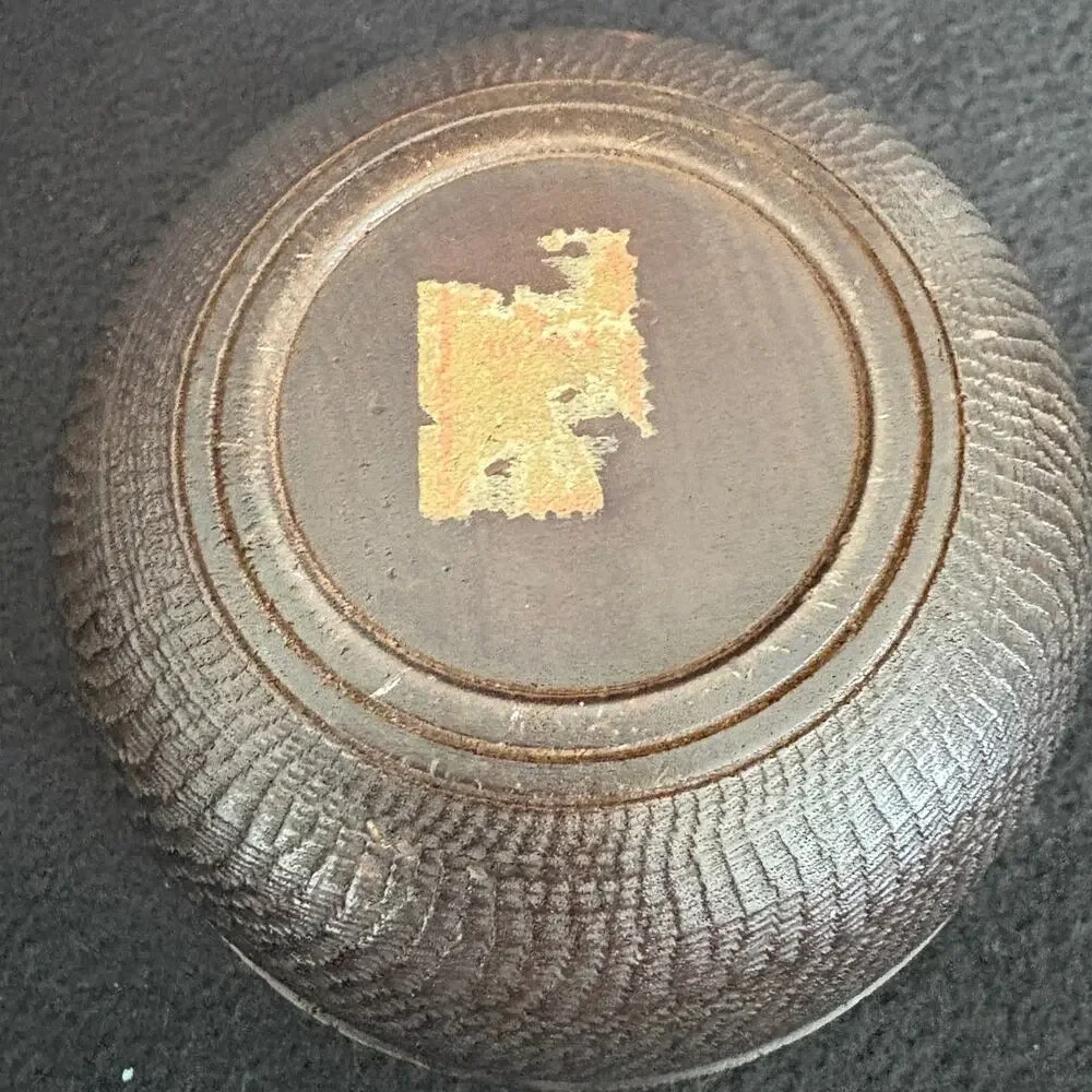 Small Textured Wood Woven Trinket Box - 3
